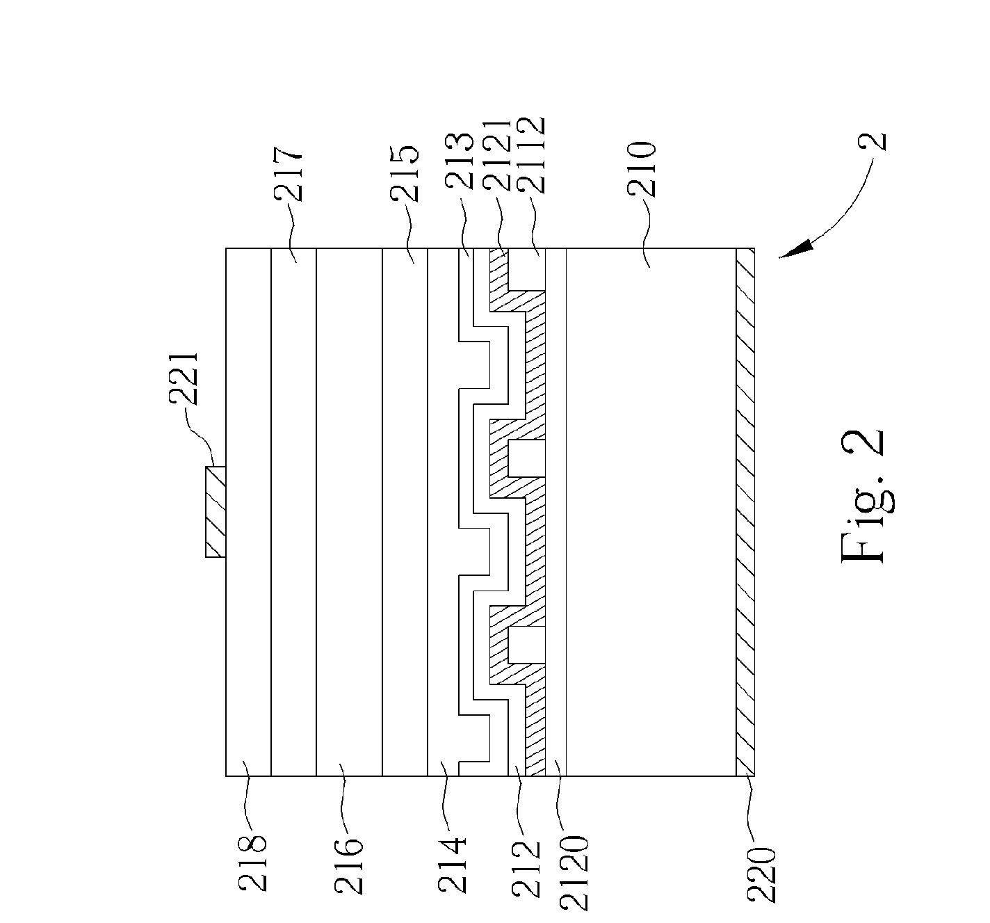 Organic adhesive light-emitting device with a vertical structure