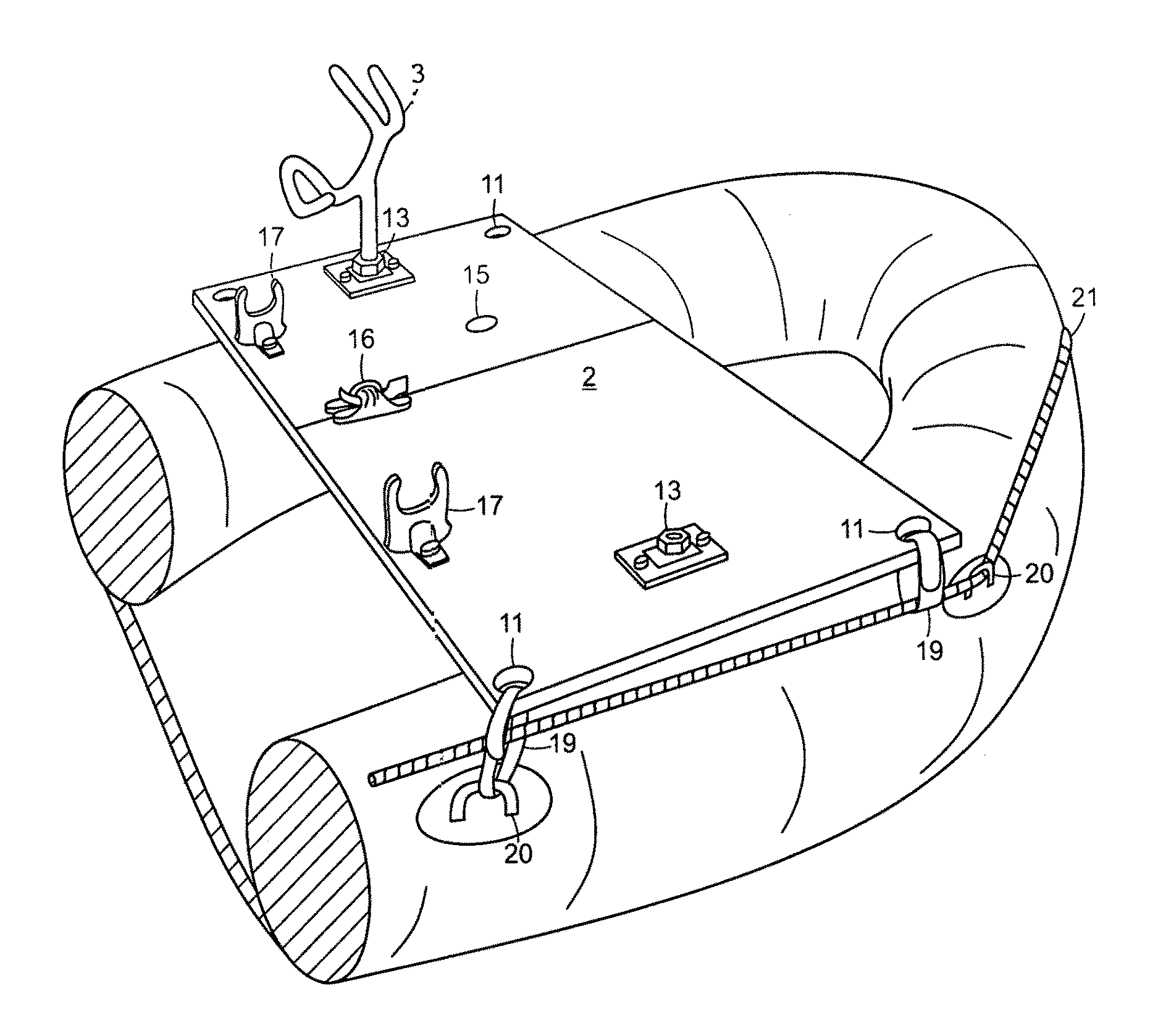 Boat folding table