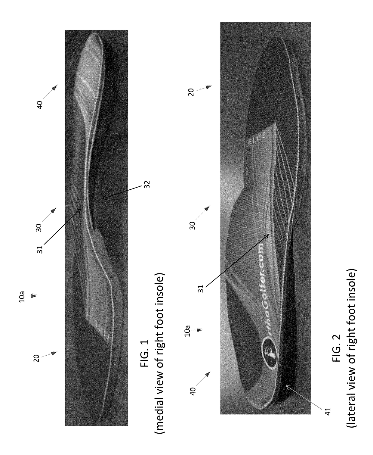 Insole and footbed for golf shoes that improves balance, posture and stability to enhance the golf swing