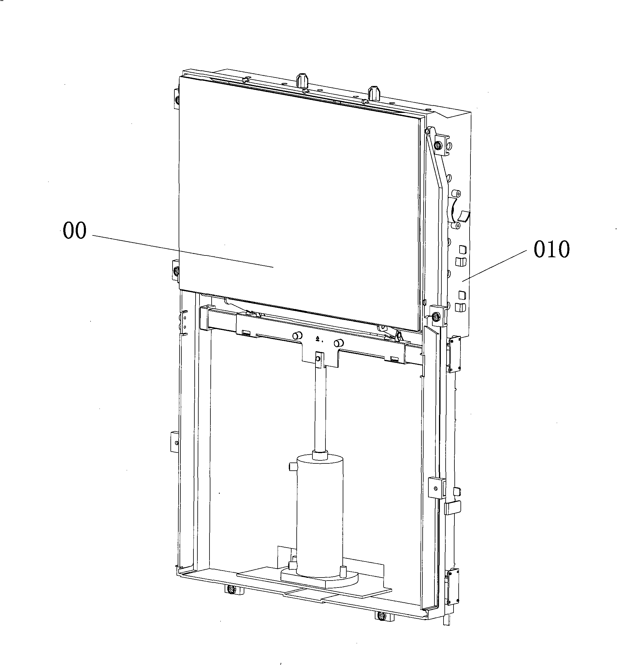 Cabinet air conditioner with exhaust port sliding door