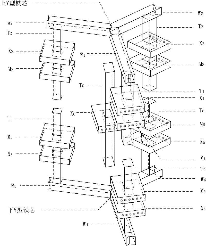 Modeling method based on space magnetic field with transmission line on one tower