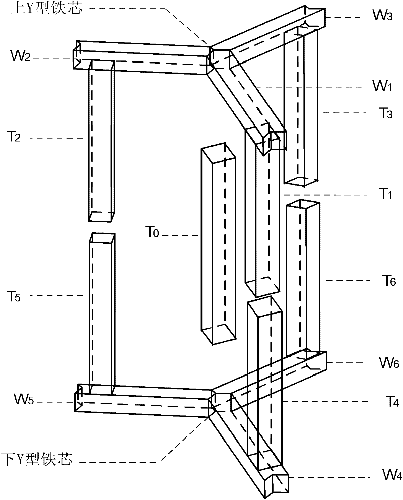 Modeling method based on space magnetic field with transmission line on one tower