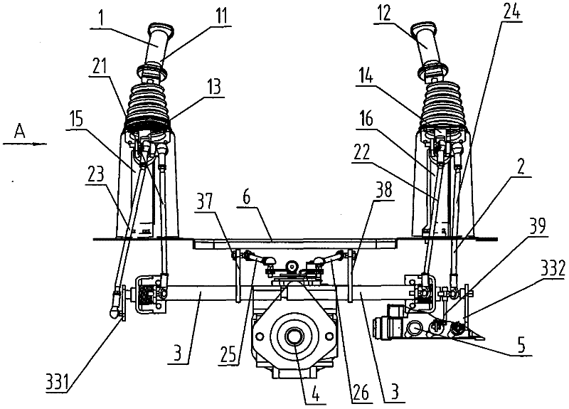 Operating device of skid-steering loader