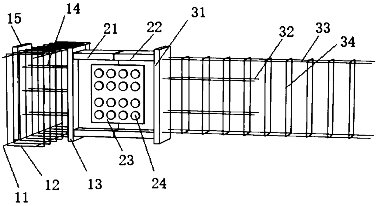 Fabricated concrete main beam and secondary beam joint and construction method