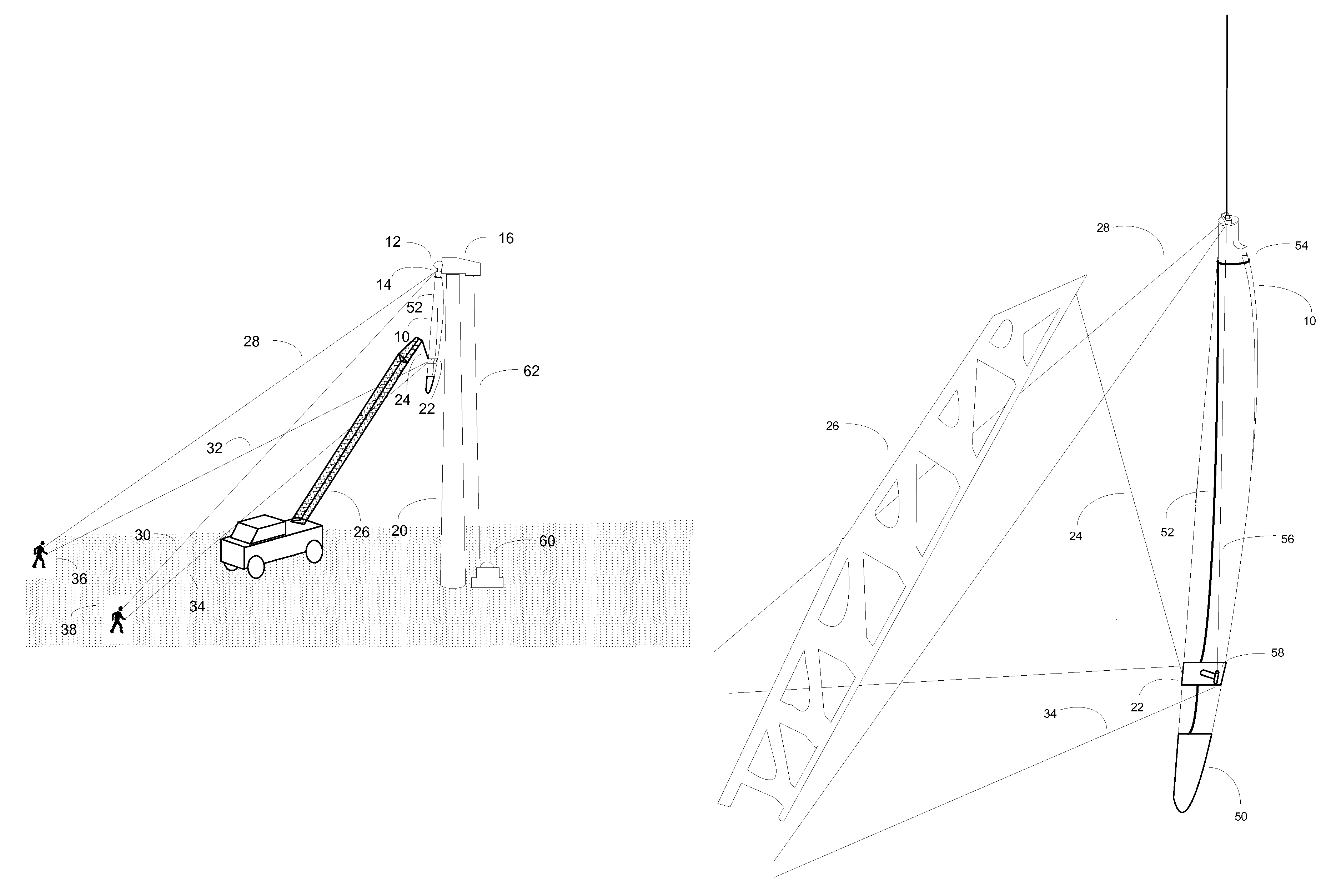 Method for lowering and raising a wind turbine blade