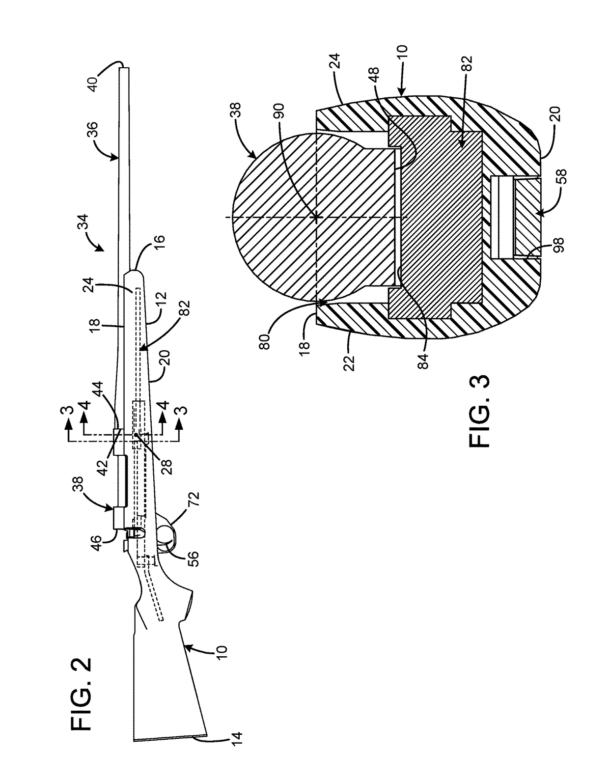 Firearm stock with barrel-centering feature