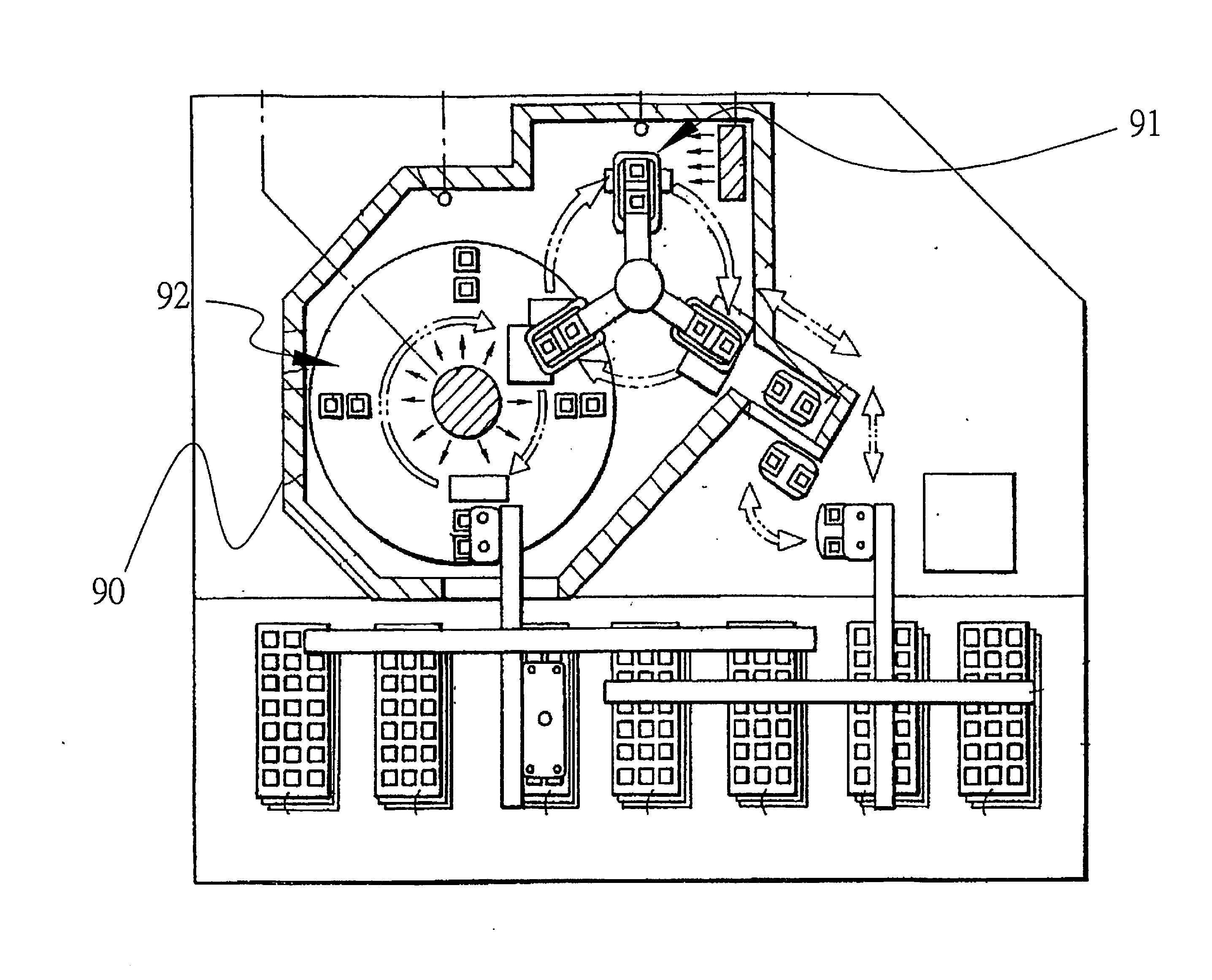 Test Apparatus with Sector Conveyance Device