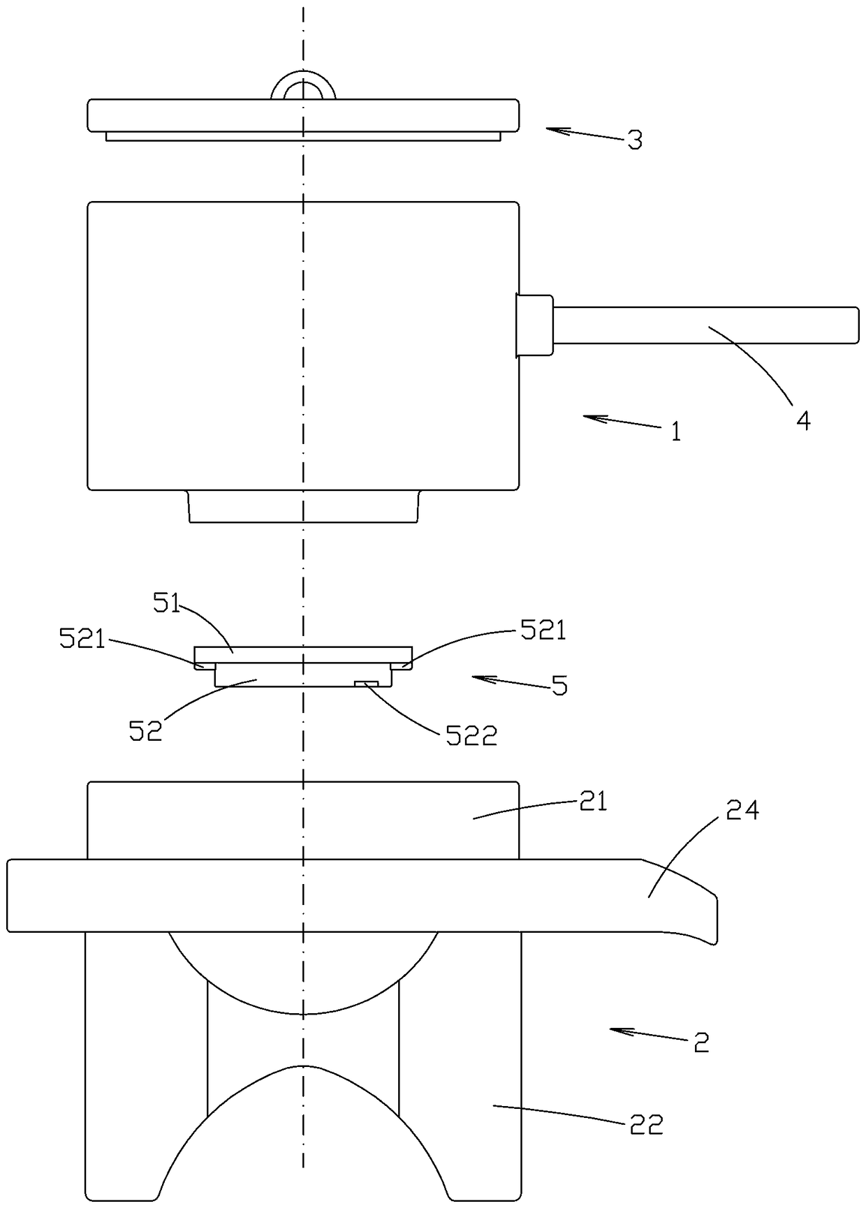 Detachable lower valve element for automatic water outlet tea set and automatic water outlet tea set thereof