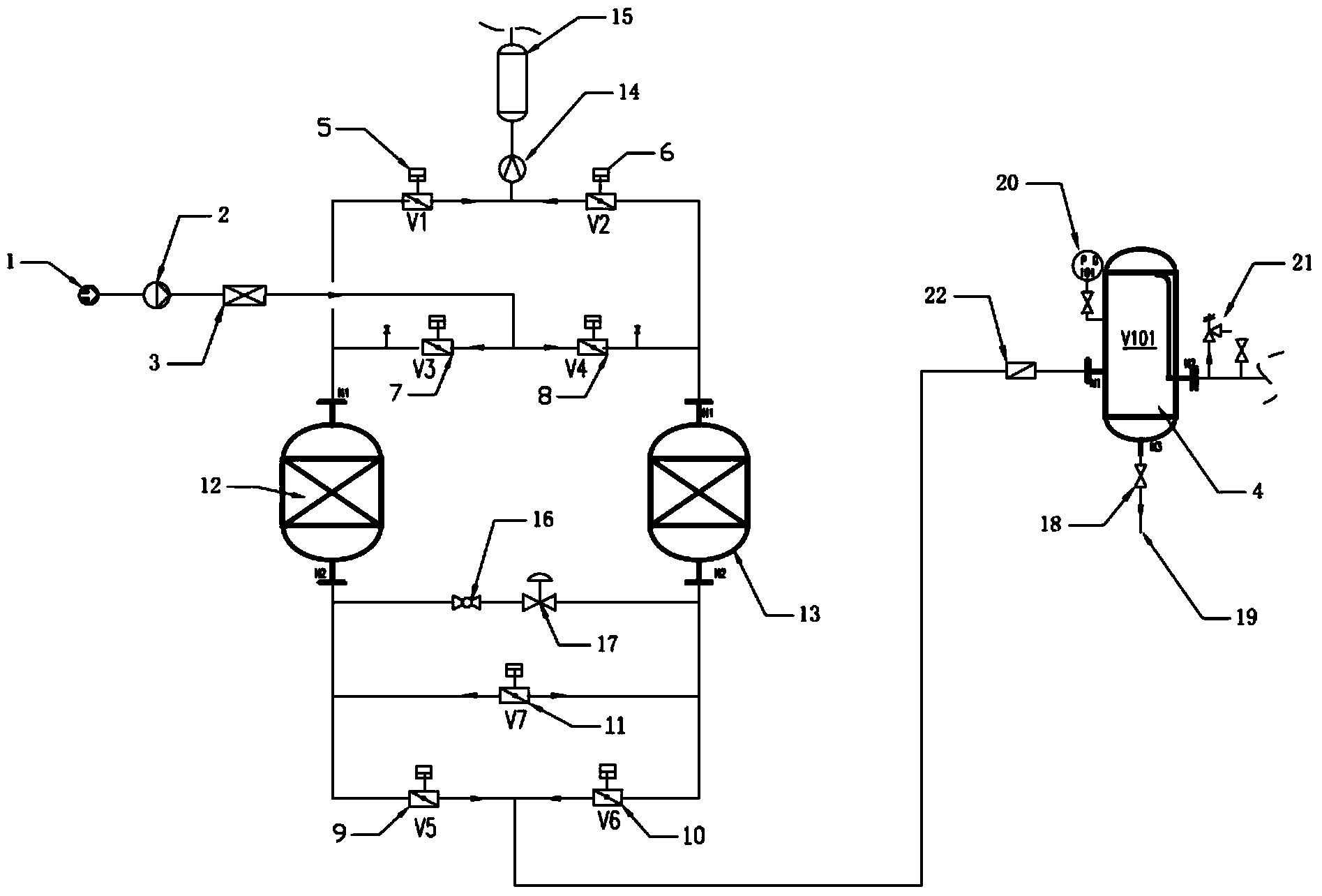 Vacuum pressure swing adsorption (VPSA) oxygen enrichment process