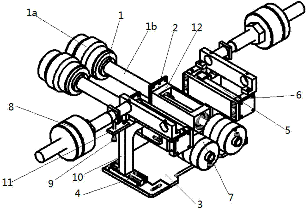 Driven splitting traction roll floating device of TFT-LCD (thin film transistor-liquid crystal display) liquid crystal glass