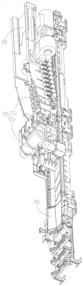 Gate road rolling shaft type sieving, crushing and transferring device