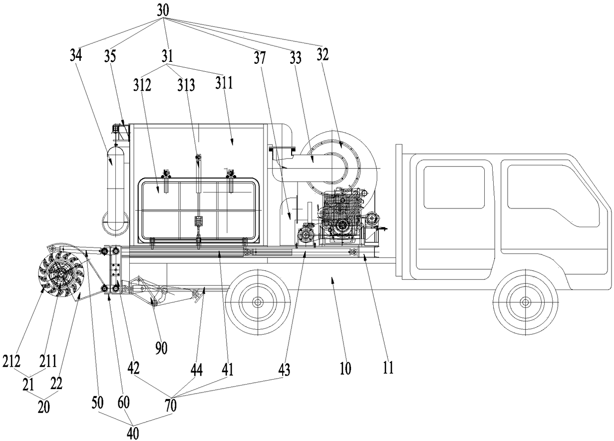 Pavement milling, planing and cleaning vehicle