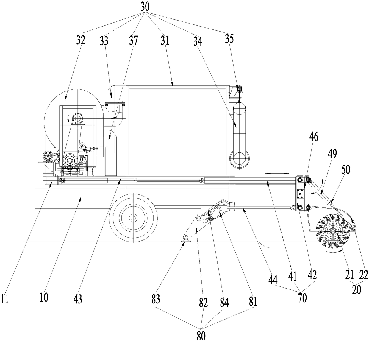 Pavement milling, planing and cleaning vehicle