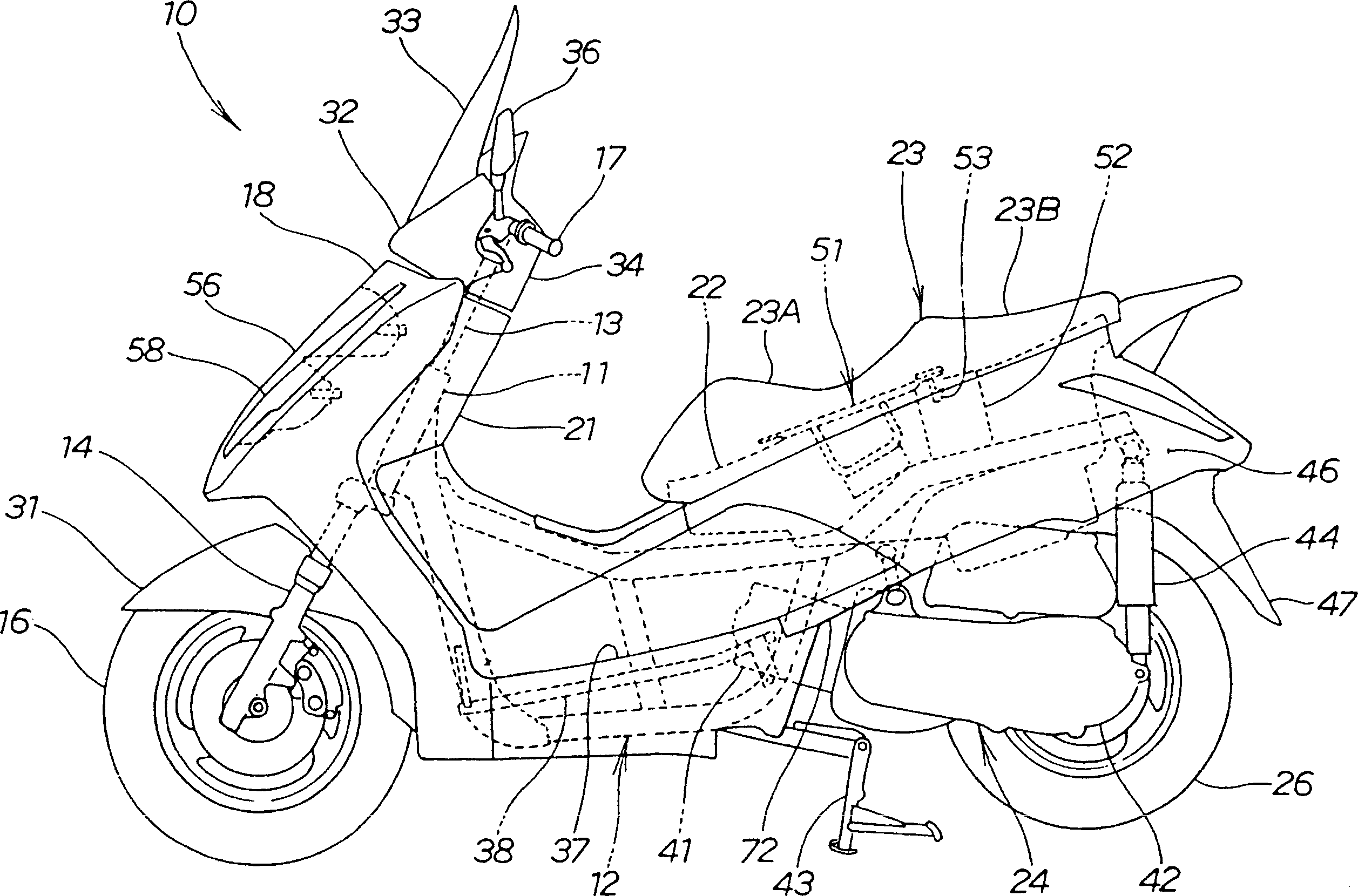 Saddle of motorcycle