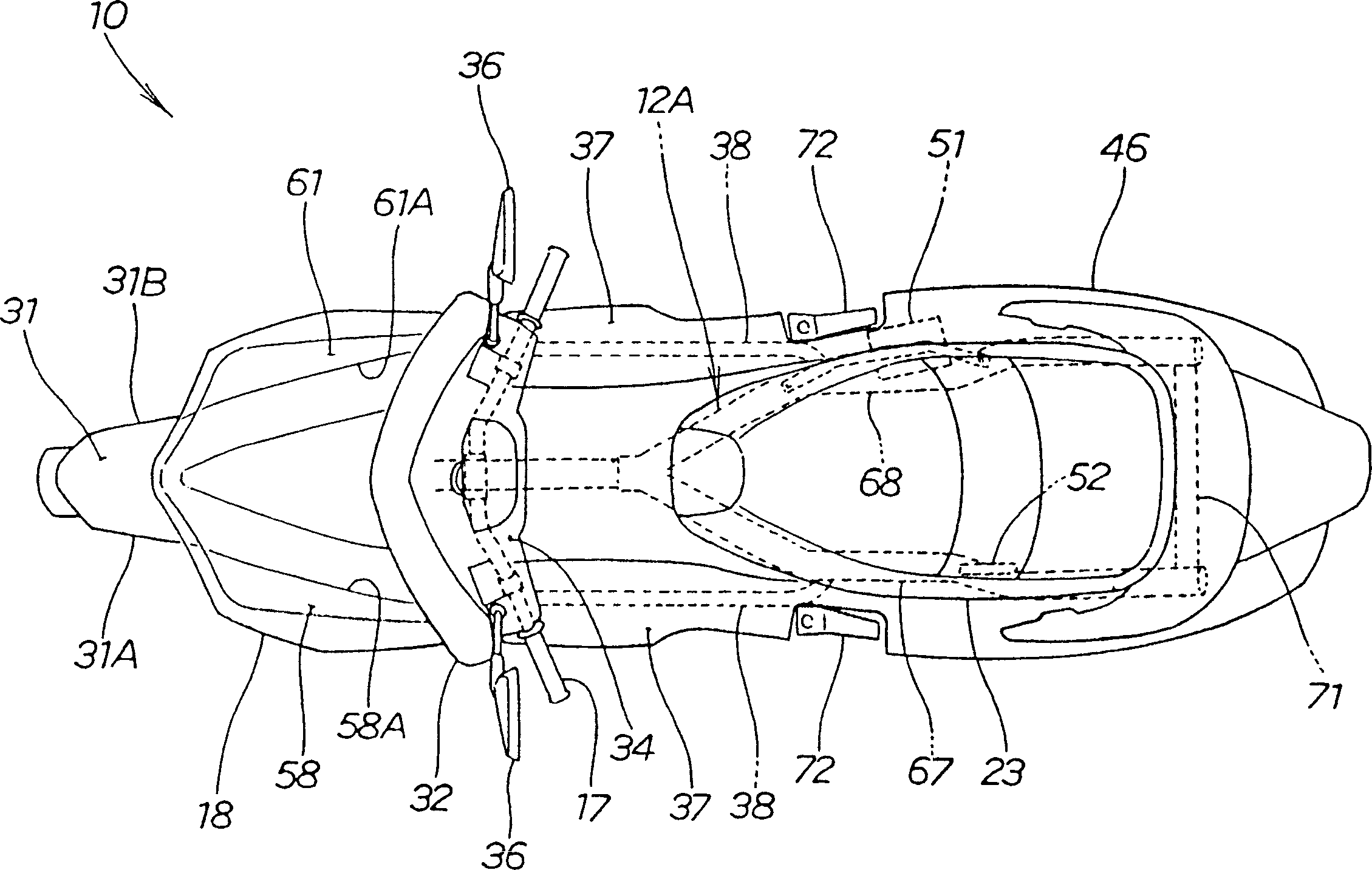 Saddle of motorcycle