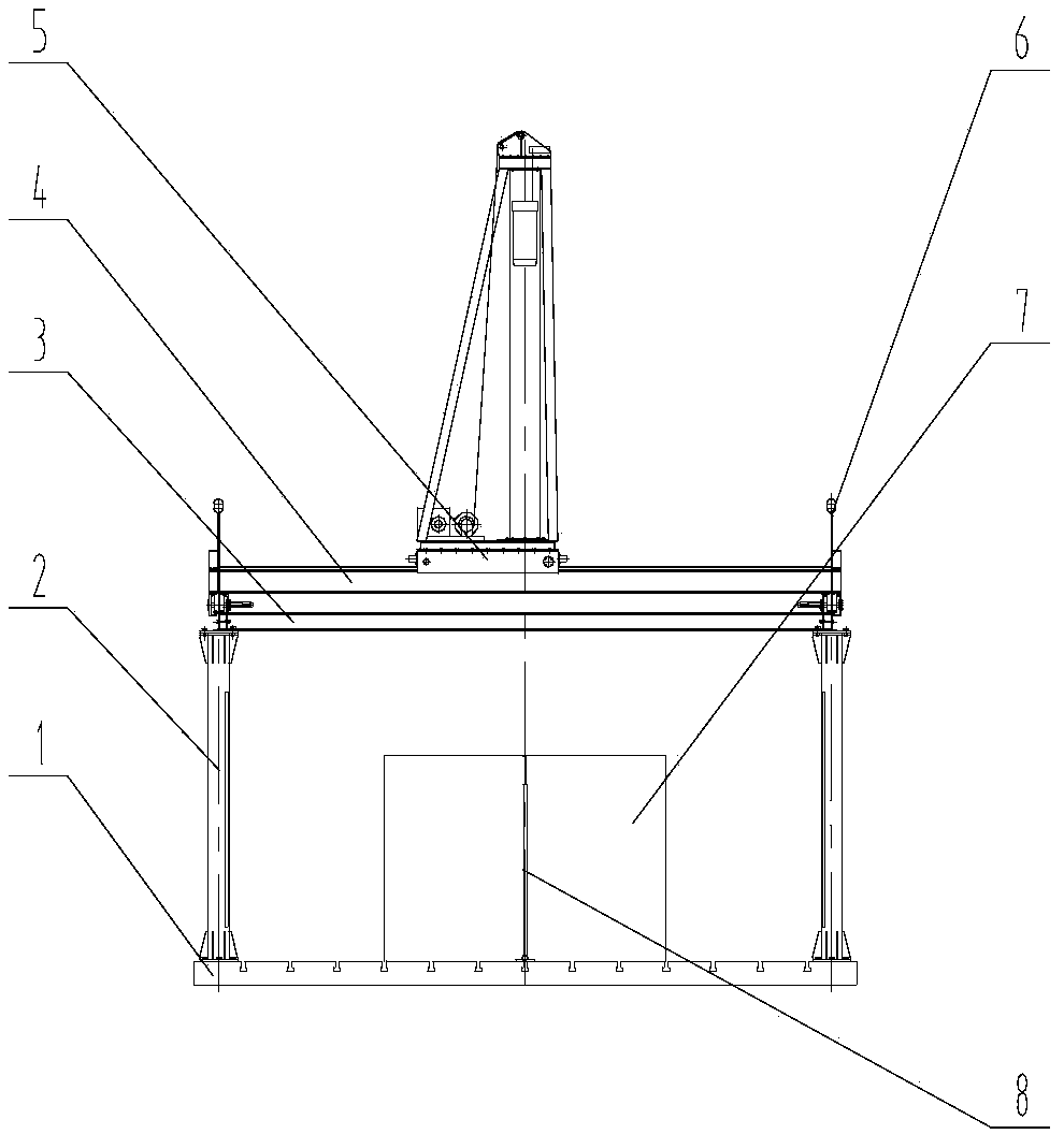 Detecting and testing device for falling object protection structure