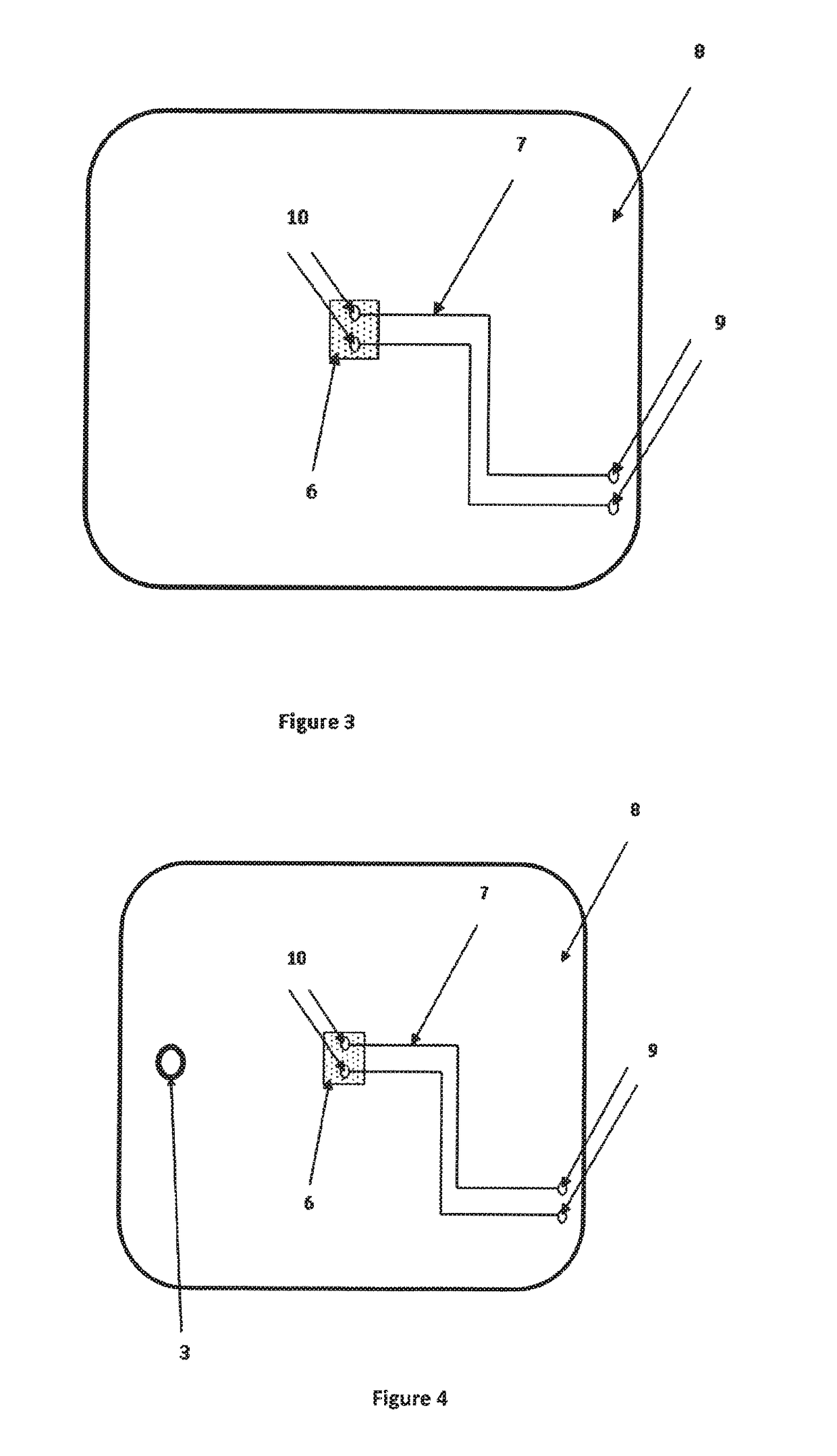 Detection device to identify markers dissolved in a liquid by means of a measurement of resistivity variation, detection method and use of marker and detection device