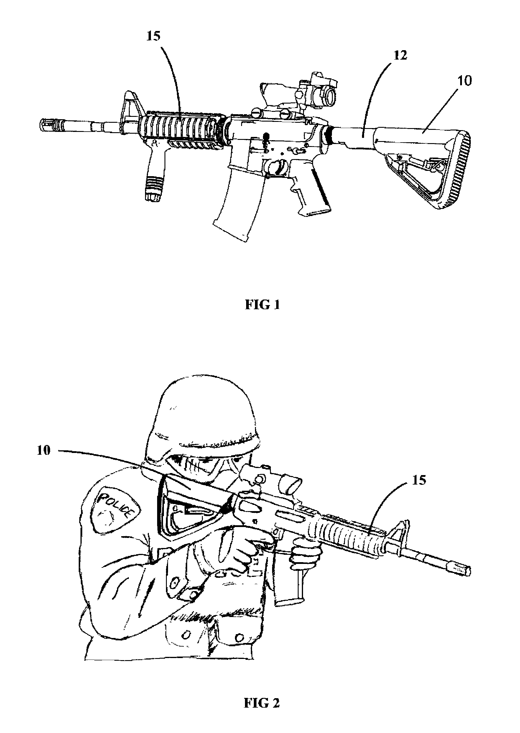 Tactical Butt Stock with Rounded Butt Plate