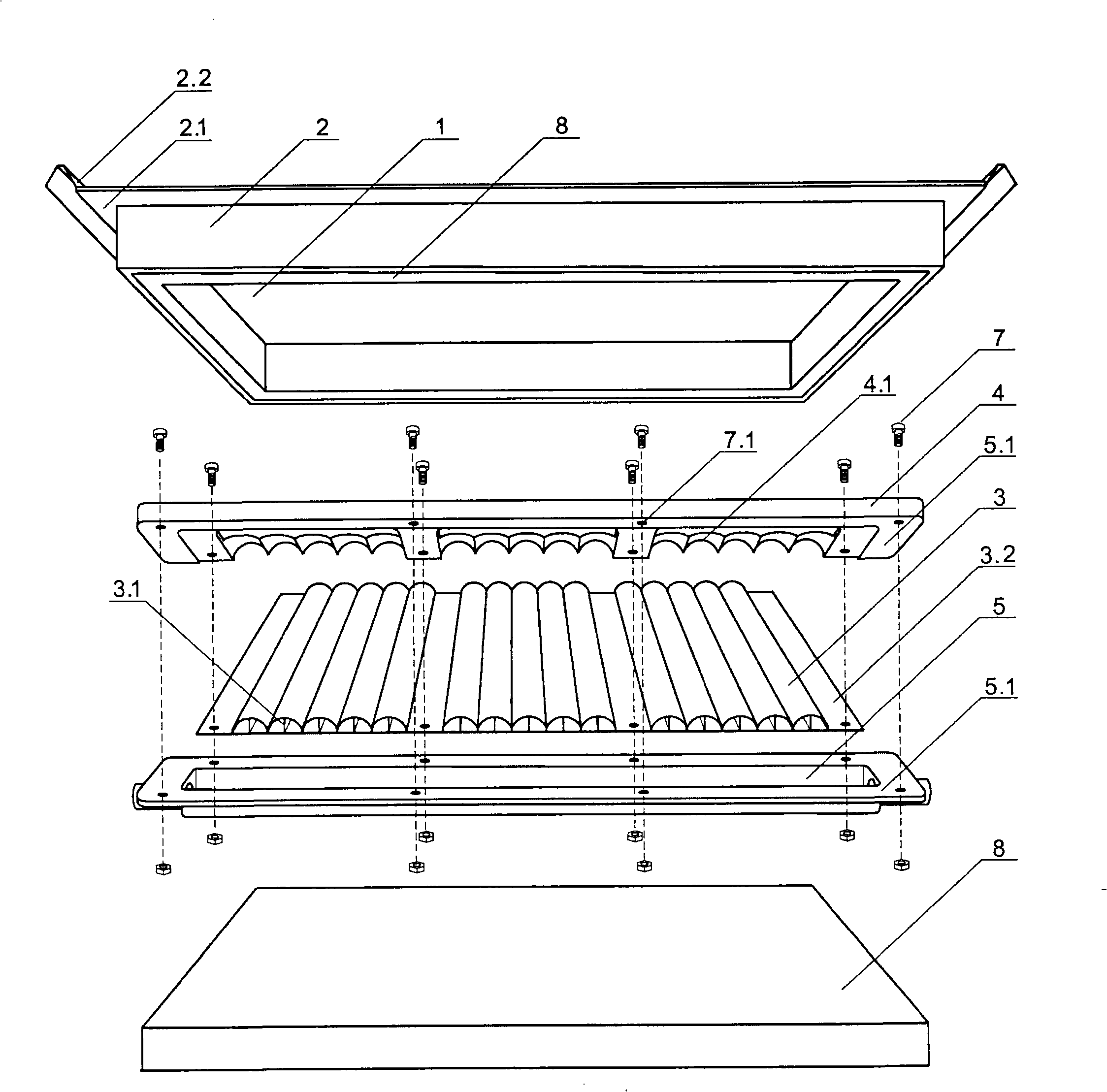 Aluminum alloy non-welding and roof tile solar heat collector