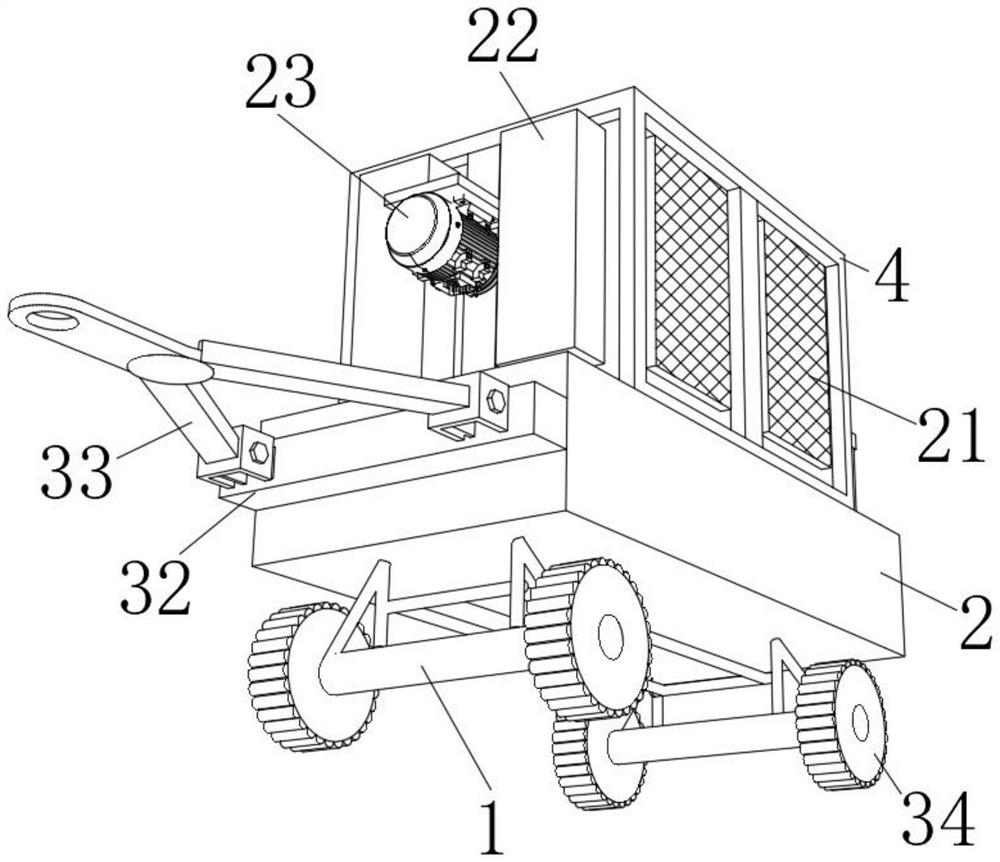 Manual chicken manure pulling trolley