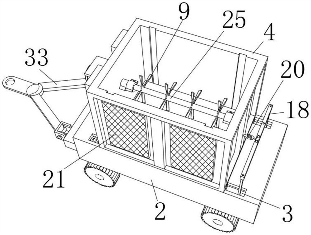 Manual chicken manure pulling trolley