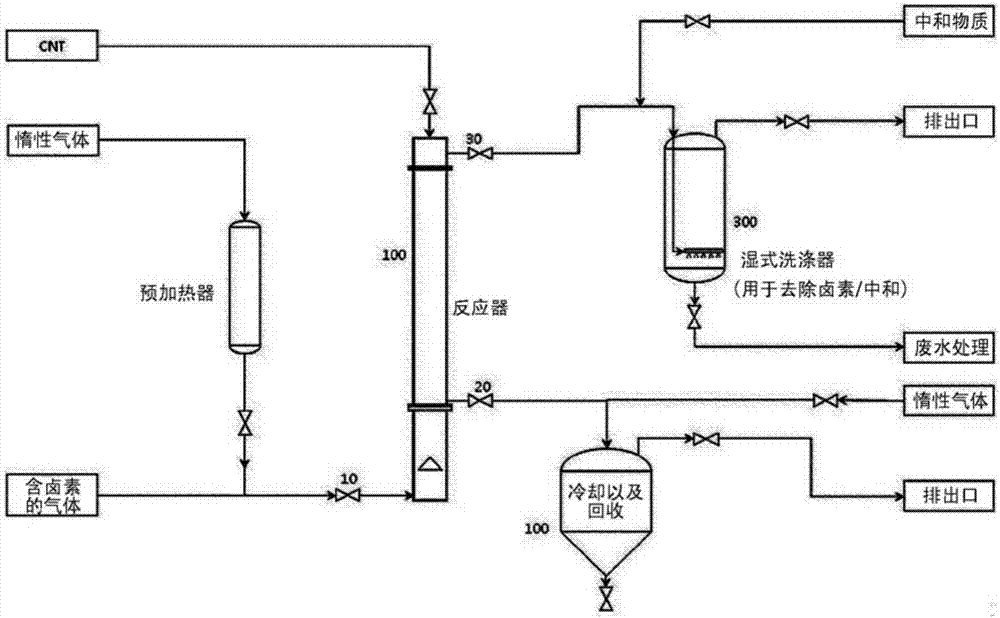 Cnt purification method using fluidized bed reactor