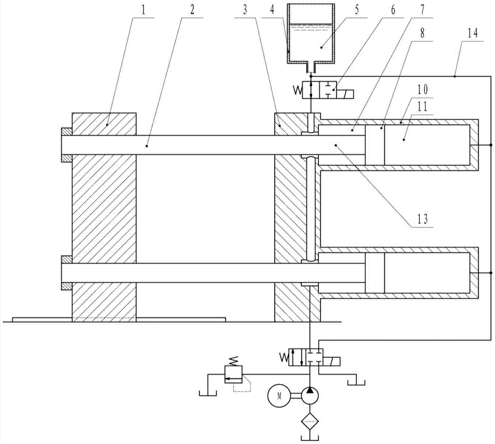 Supplementary volume equal volume displacement clamping device