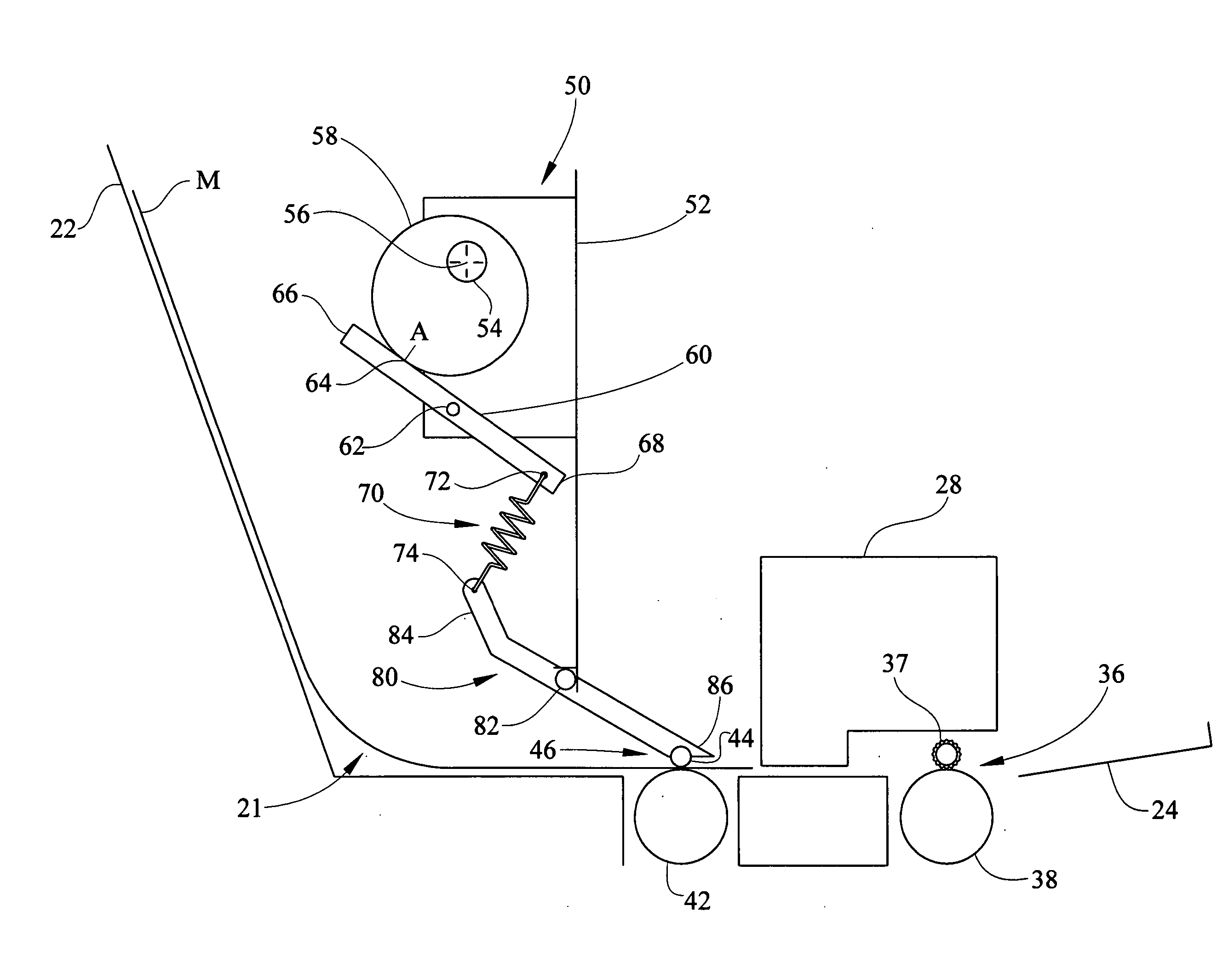 Apparatus for varying pressure roll nip force