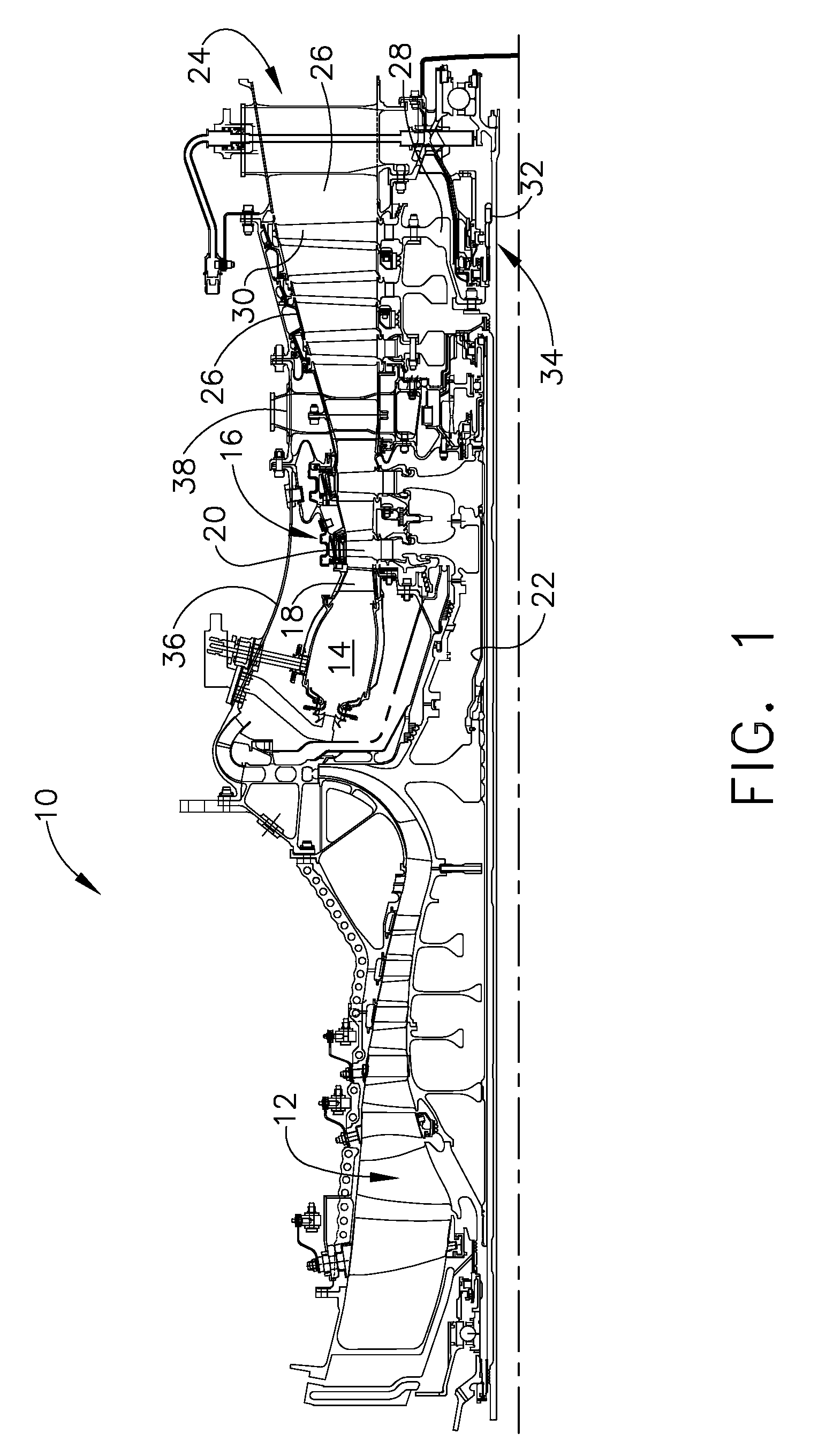 Turbine frame assembly and method for a gas turbine engine