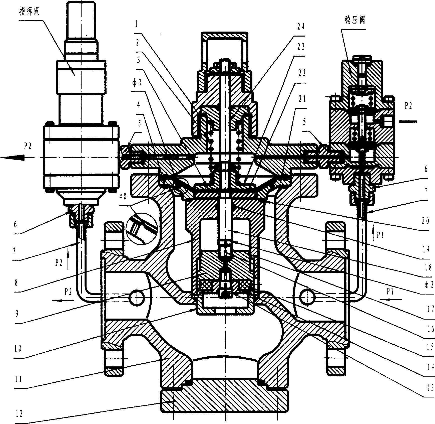 High differential pressure high accuracy cage type pressure regulating device