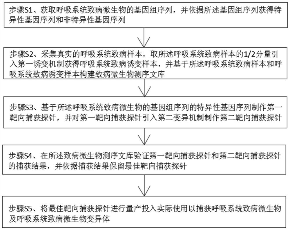 Targeted capture sequencing detection method for pathogenic microorganisms of respiratory system