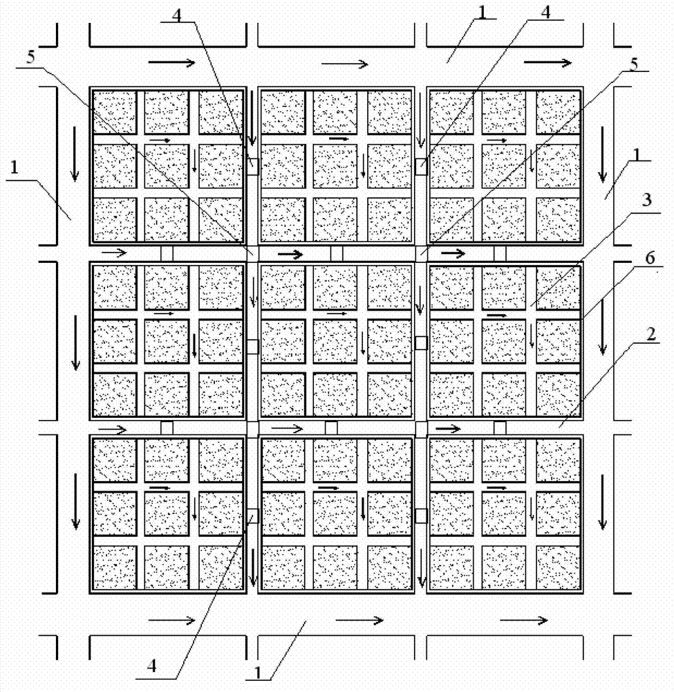 Method for treating saline-alkali soil through dialysis type high platform ladder grading groove ridge