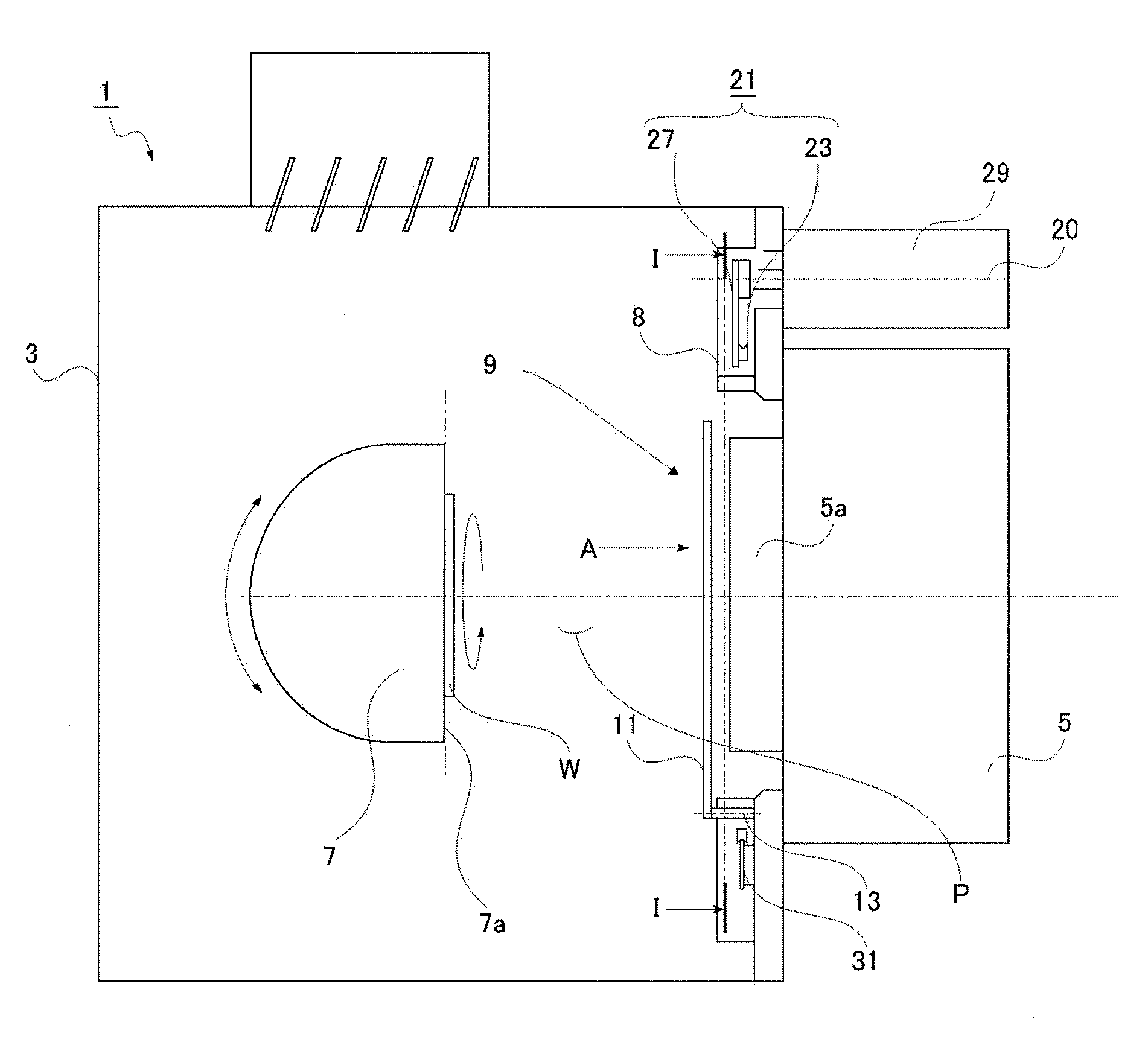 Shutter device and vacuum processing apparatus