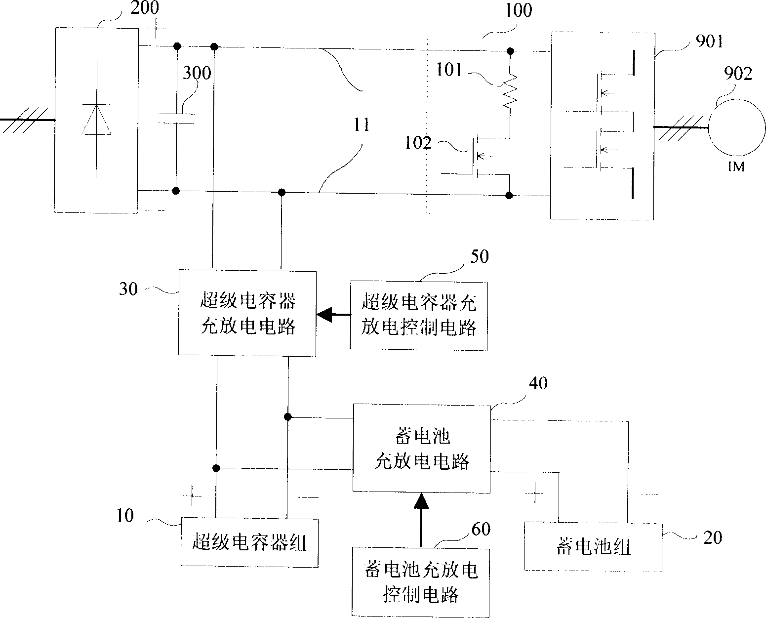 Hybrid energy-storage device for elevator and its controlling method