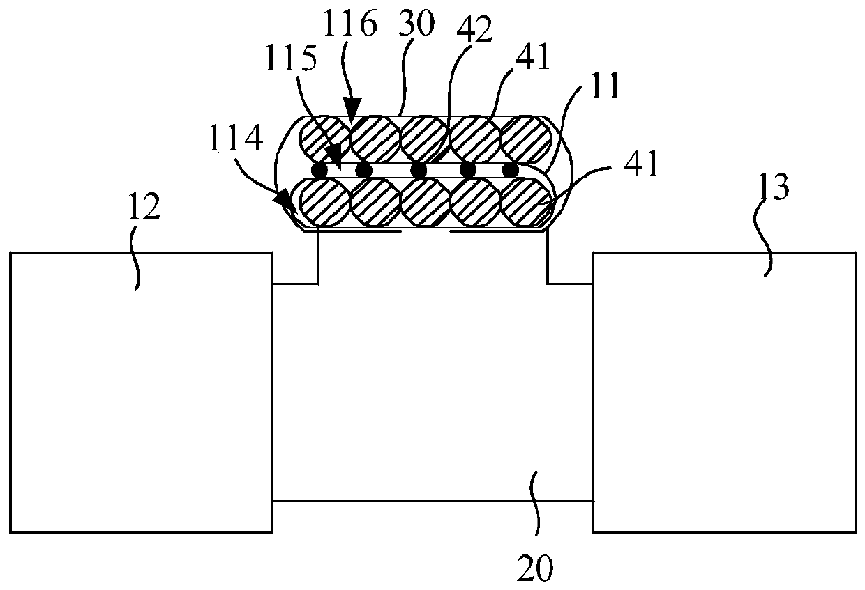 Graphite grounding belt connecting device and graphite grounding belt connecting method