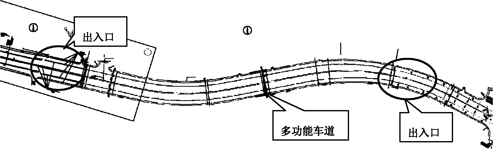 Method for designing main road multifunctional lane of express way based on delay and traffic capacity