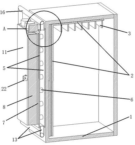 High-frequency anti-aging cooling device of closed power distribution cabinet