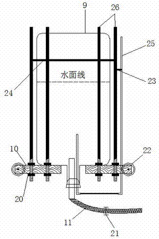 Riverbed vertical undercurrent switching testing device under driving of pulsating pressure and production method thereof