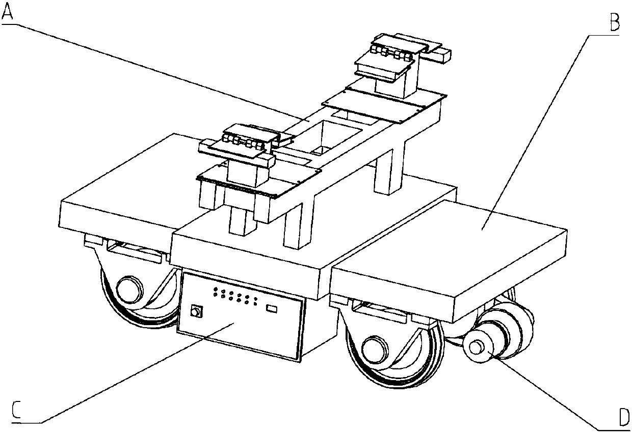 Process bogie with power part for overhauling of motor train units