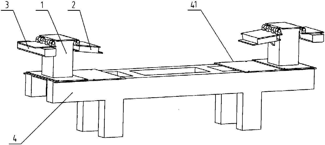 Process bogie with power part for overhauling of motor train units