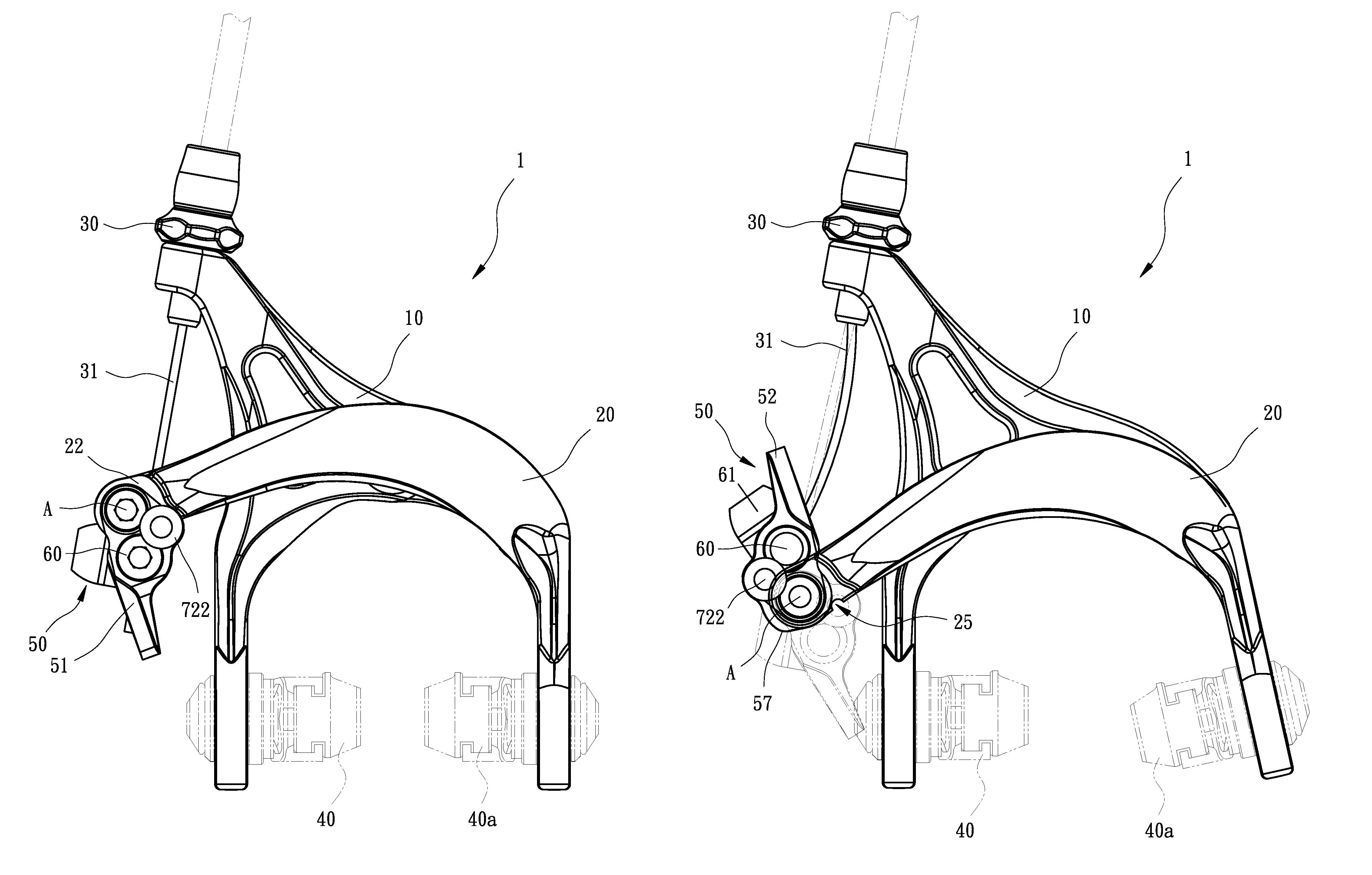 Mechanism for quickly loosening and tightening brake cable in caliper brake of bicycle