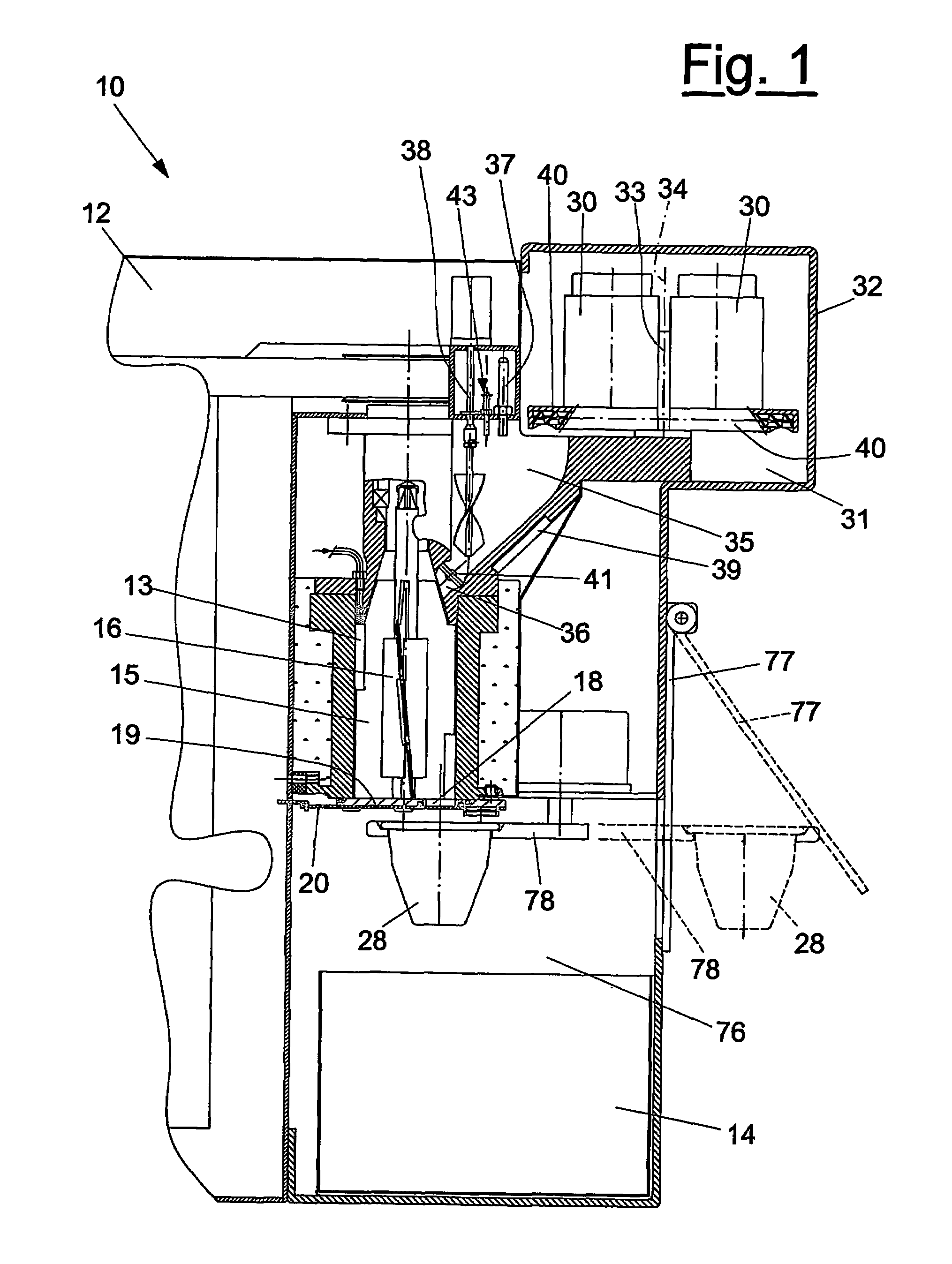 Machine for the production of ice-cream portions equipped with a feeding device for a preparation