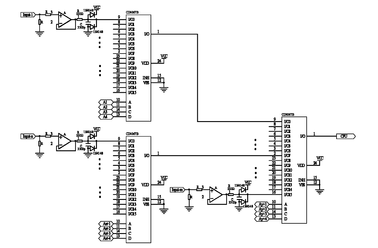 Circuit for expanding analog input channel by utilizing code division multiple access method