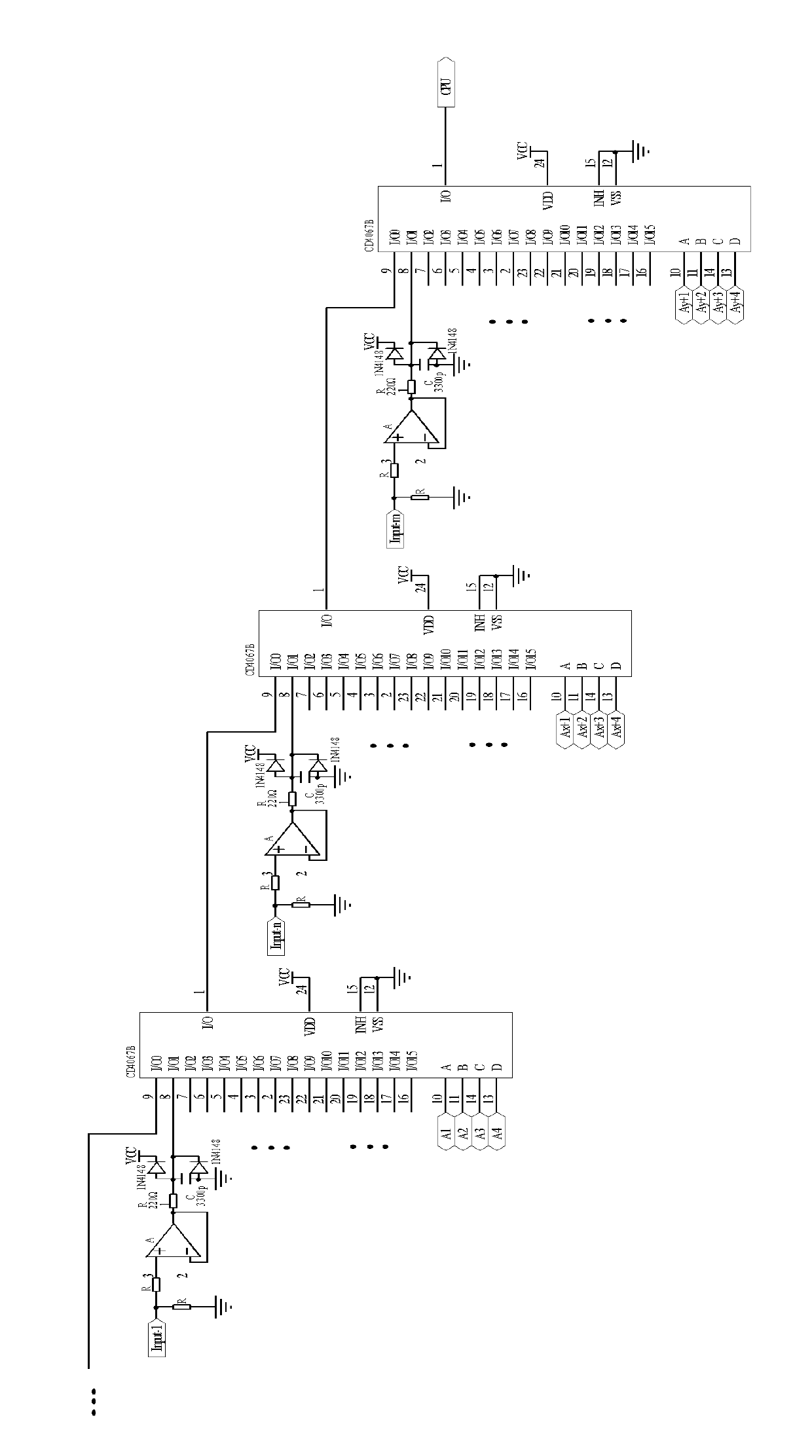 Circuit for expanding analog input channel by utilizing code division multiple access method