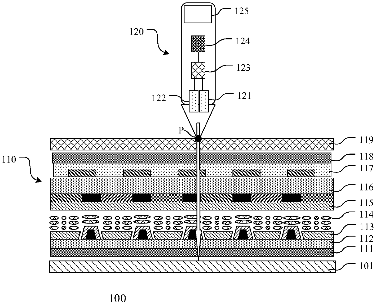 Stylus, display panel, touch display device and method