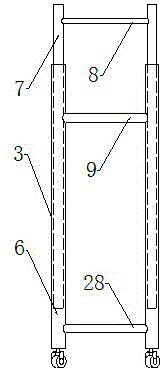 Height-adjustable corner transport rack