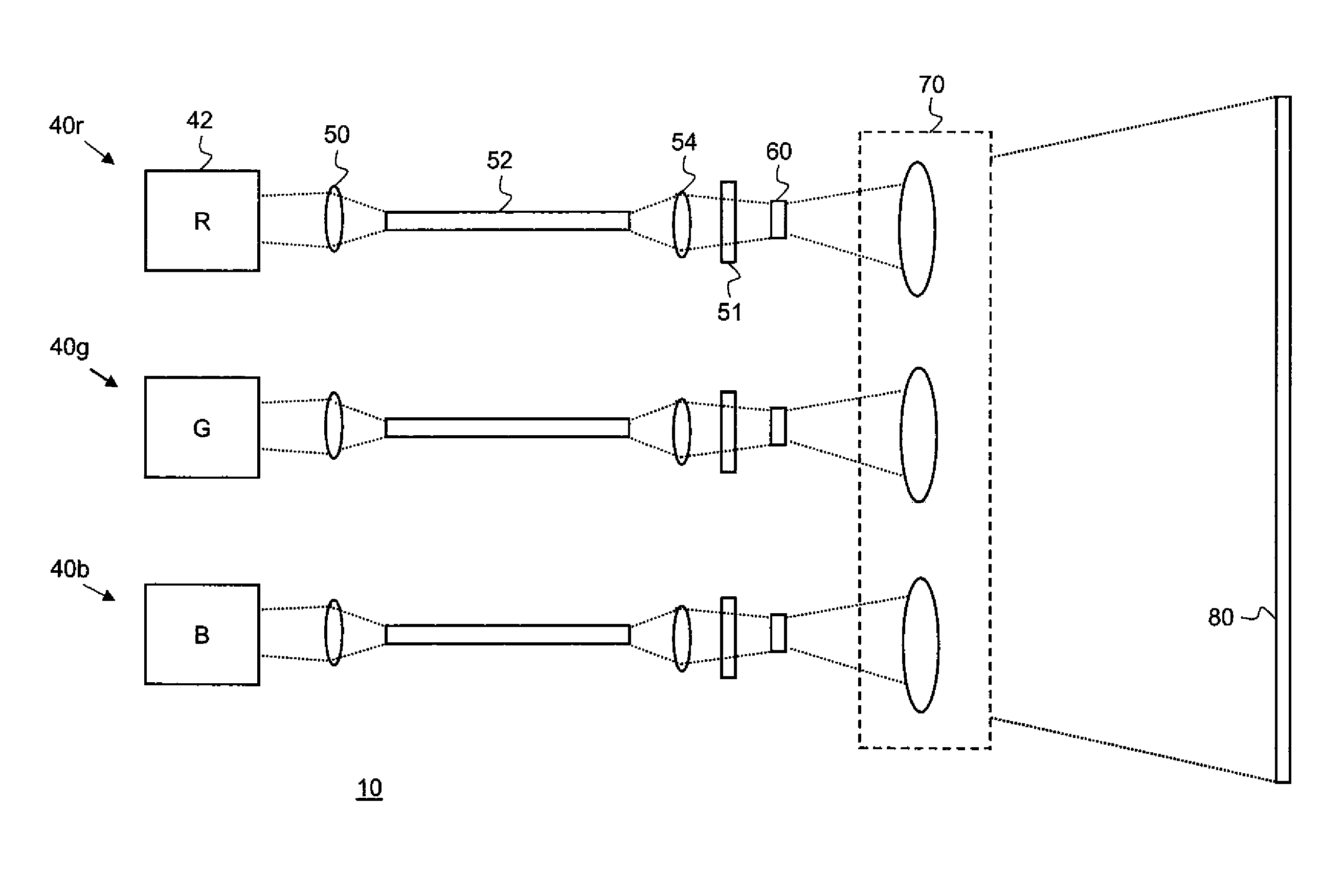 Stereoscopic projector with rotating segmented disk