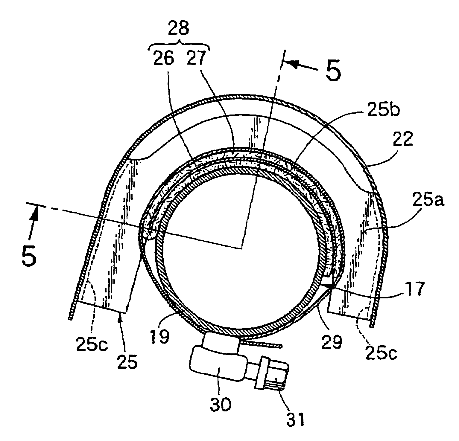 Exhaust device for vehicle engine