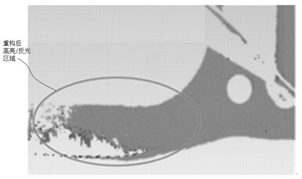 Three-dimensional vision reconstruction method for cambered surface reflective workpiece