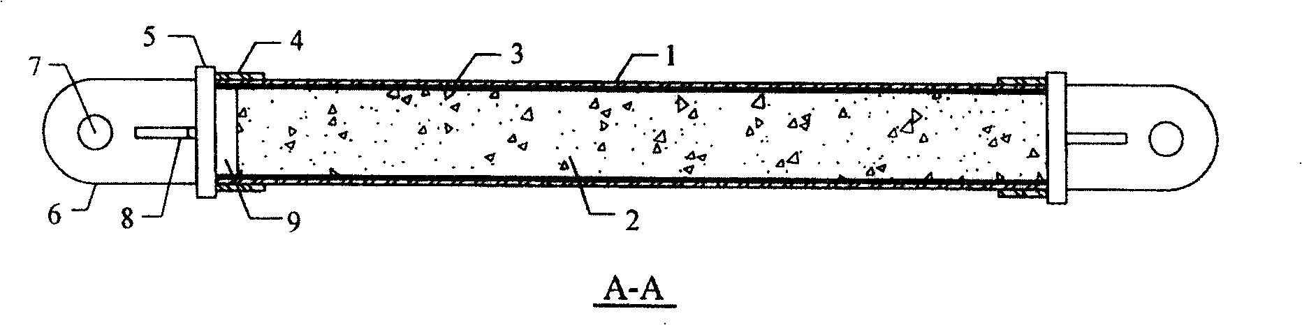 Steel tube anti-flex energy dissipation support